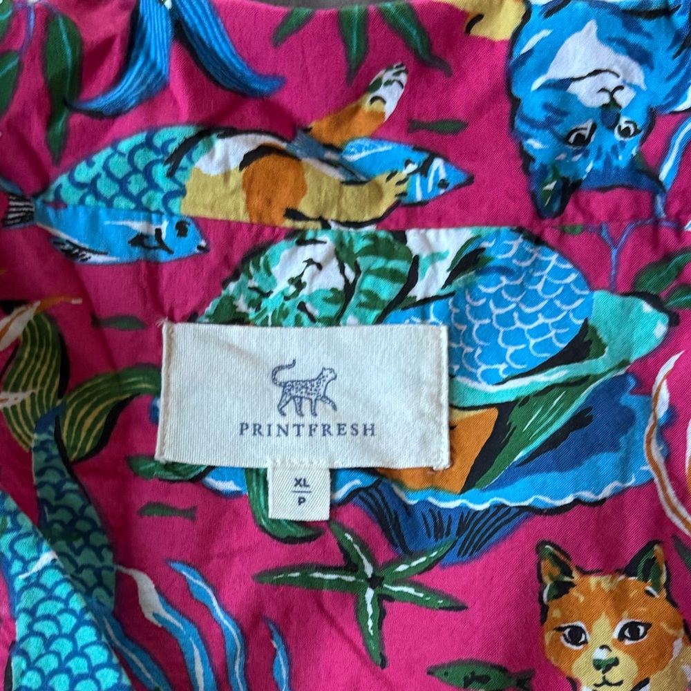 Printfresh Pink and Blue Patterned Pajama Top NWT! (RARE PATTERN) - Picture 4 of 7
